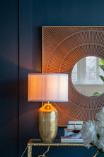 Load image into Gallery viewer, Round Aluminum Sheet Gold Table Lamp with White Fabric Shade [Online Only]
