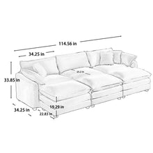 Load image into Gallery viewer, Modern Oversized Modular Cushion Sofa With Ottoman [Online Only]
