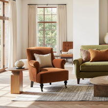 Load image into Gallery viewer, Eloise 30' Pleated Sock Arm Accent Armchair, Burnt Orange Performance Velvet [Online Only]
