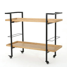 Load image into Gallery viewer, Modern Industrial Bar Cart With Shelving and Casters [Online Only]
