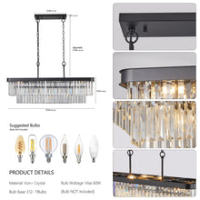Load image into Gallery viewer, Rectangular Crystal Chandelier Adjustable [Online Only]
