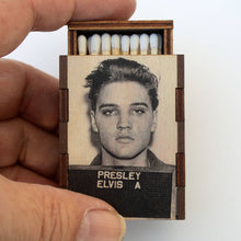 Load image into Gallery viewer, Elvis Mug Shot Wooden Matchbox
