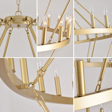 Load image into Gallery viewer, 3-Tier Wagon Wheel Chandelier [Online Only]
