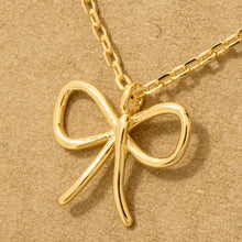 Load image into Gallery viewer, Gold Dipped Wire Ribbon Bow Pendant Necklace

