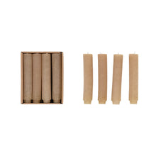 Load image into Gallery viewer, 5" Unscented Pleated Linen Taper Candles
