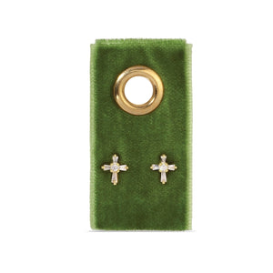 Baguette Cross Stud Earrings