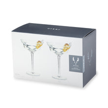 Load image into Gallery viewer, Seneca Faceted Crystal Martini Glasses Set of 2 (Online Only)
