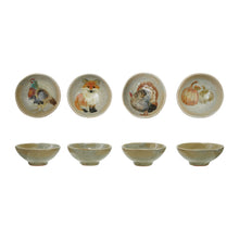 Load image into Gallery viewer, Hand-Painted Stoneware Dish with Animal/Pumpkins (4 Styles)
