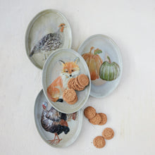 Load image into Gallery viewer, Hand-Painted Stoneware Platter with Animal/Pumpkins (4 Styles)
