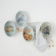 Load image into Gallery viewer, Hand-Painted Stoneware Dish with Animal/Pumpkins (4 Styles)
