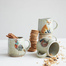 Load image into Gallery viewer, Hand-Painted Embossed Stoneware Mug with Animal (4 Styles)
