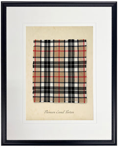 Framed Thomson Camel Tartan Plaid Print Matted with a Cream Mat with a V-Groove 16" x 20"