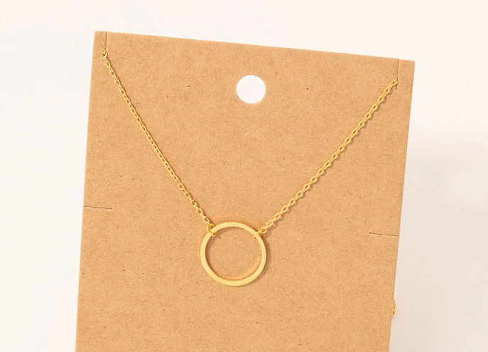 Circle Cutout Pendant Necklace