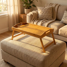 Load image into Gallery viewer, Collapsible Bamboo Bed Tray [Online Only]
