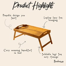 Load image into Gallery viewer, Collapsible Bamboo Bed Tray [Online Only]
