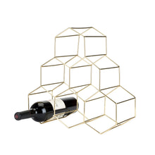 Load image into Gallery viewer, Geo Countertop Wine Rack in Gold (Online Only)
