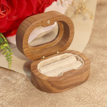 Load image into Gallery viewer, Oval Walnut Wooden Ring Box
