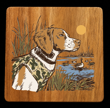 Load image into Gallery viewer, Acacia Wood Coasters Duck Fishing Hunting
