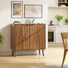 Load image into Gallery viewer, Farmhouse Style Sideboard Buffet Cabinet With Storage Bar Cabinet - Walnut [Online Only]
