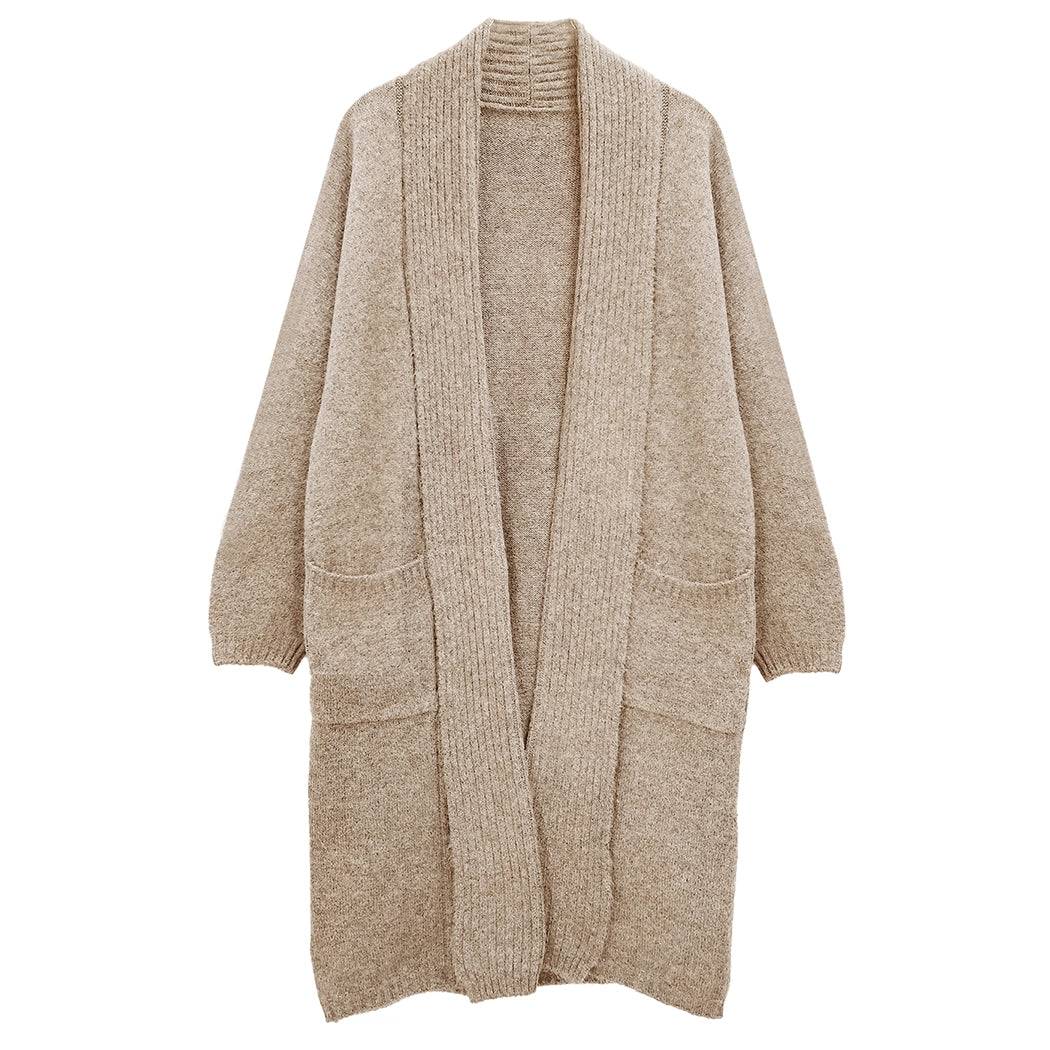 Knitted Shawl Collar Long Cardigan (Various Colors)