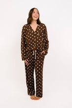 Load image into Gallery viewer, Espresso Polkadot Women's Bamboo Pajama Set
