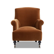 Load image into Gallery viewer, Eloise 30' Pleated Sock Arm Accent Armchair, Burnt Orange Performance Velvet [Online Only]
