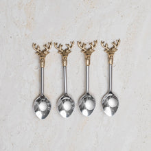 Load image into Gallery viewer, SS Gilded Deer Spoons S/4
