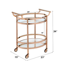 Load image into Gallery viewer, Lakelyn Clear Glass &amp; Rose Gold Finish Serving Cart [Online Only]
