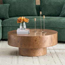 Load image into Gallery viewer, 31.49" Burl Wood Veneer Round Coffee Table [Online Only]
