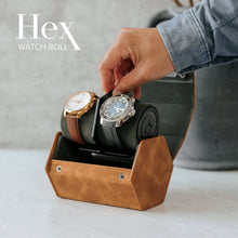 Load image into Gallery viewer, 2-Slot Travel Watch Roll (Brown)
