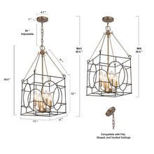 Load image into Gallery viewer, Zarelle 4-Light Gold Chandelier
