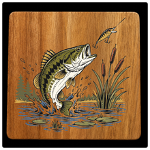 Load image into Gallery viewer, Acacia Wood Coasters Duck Fishing Hunting
