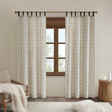 Load image into Gallery viewer, Plaid Faux Leather Tab Top Curtain Panel with Fleece Lining [Online Only]
