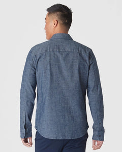 Long Sleeve Chambray Shirt Medium Indigo Wash