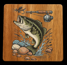 Load image into Gallery viewer, Acacia Wood Coasters Duck Fishing Hunting
