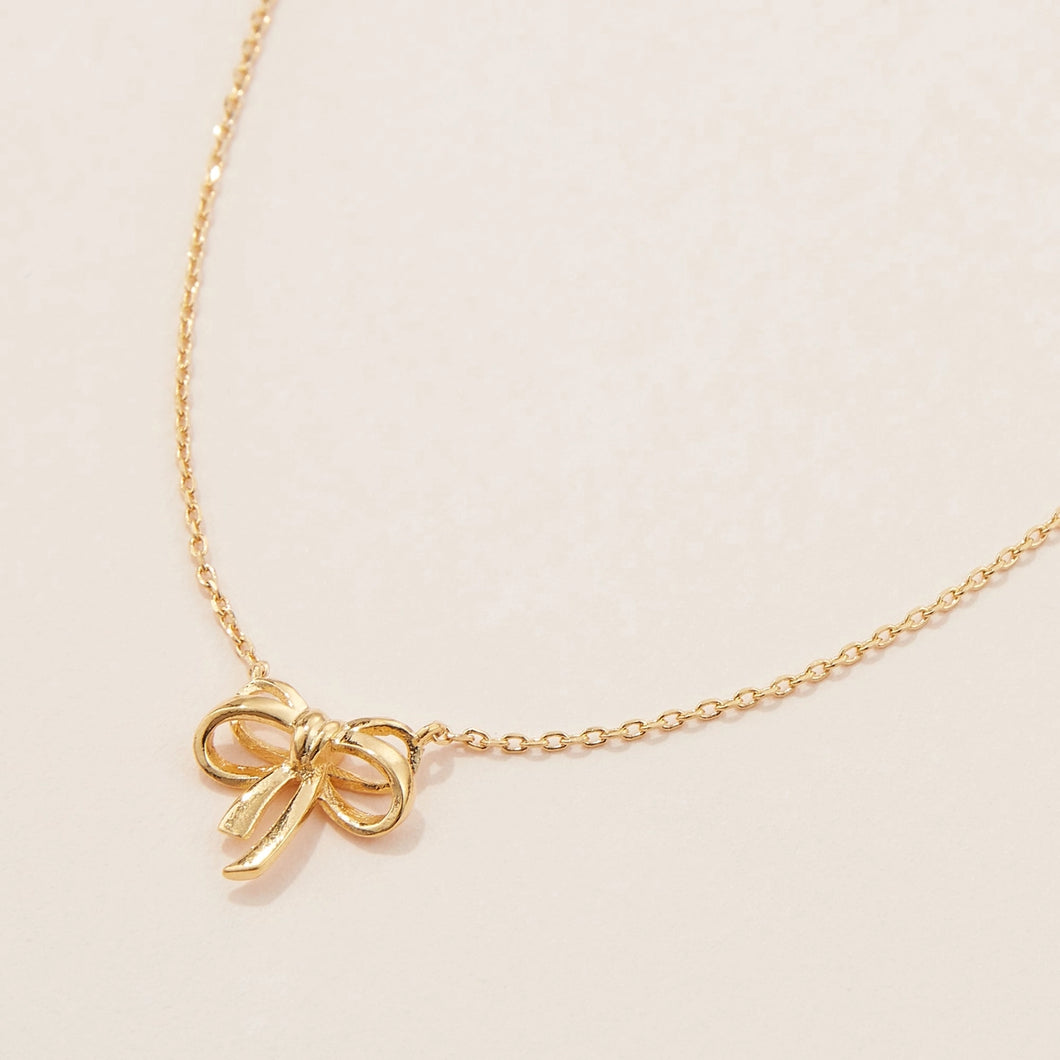 Gold Dipped Ribbon Pendant Necklace