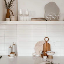 Load image into Gallery viewer, Round Whitewashed Cheese Board with Handle
