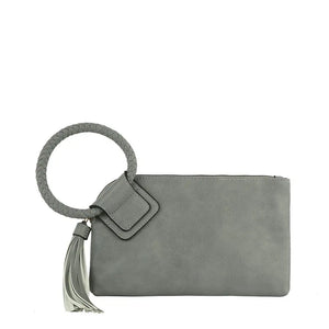 Braided Ring Handle Wristlet Clutch (Various Colors)