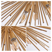 Load image into Gallery viewer, Mid-Century Modern 12-Light Starburst Chandelier 29"  [Online Only]
