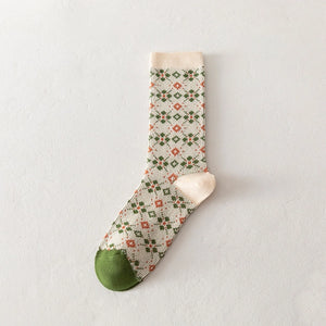 Green Patterned Socks (4 styles)