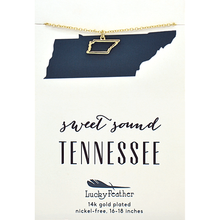 Load image into Gallery viewer, State Necklace - Gold - TENNESSEE

