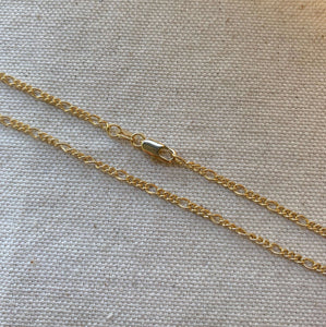 Figaro Chain 18k Gold Filled 2mm Rounded 3x1