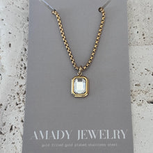 Load image into Gallery viewer, Clear Glass Pendant Layering Necklace 18k Gold Plated
