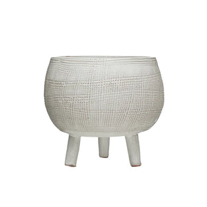 White Footed Terracotta Planter