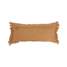 Load image into Gallery viewer, Mustard Woven Lumbar Pillow w/ Fringe
