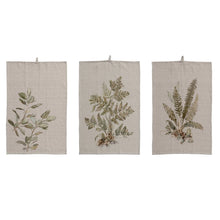 Load image into Gallery viewer, Botanical Cotton &amp; Linen Printed Tea Towel (3 Styles)
