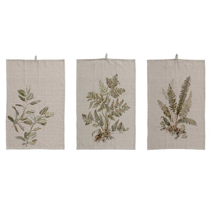 Botanical Cotton & Linen Printed Tea Towel (3 Styles)