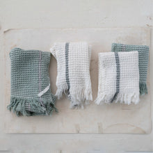 Load image into Gallery viewer, Cotton Waffle Weave Tea Towels w/ Fringe (2 Colors)
