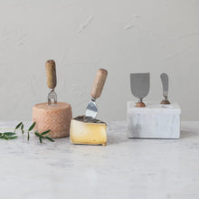 Load image into Gallery viewer, Cheese Servers in White Marble Stand
