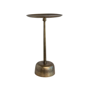 Aluminum Side Table with Antique Brass Finish